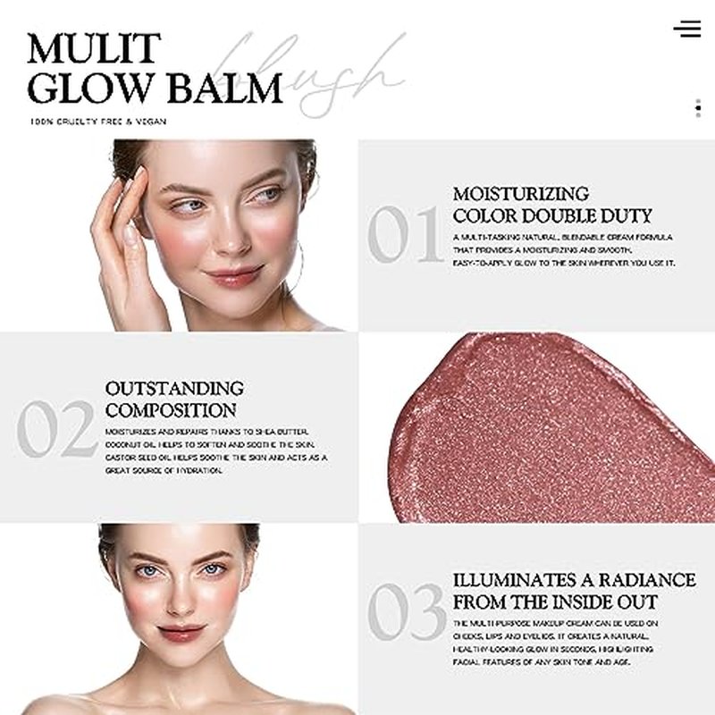 bayfree Cream Blush for Cheeks, Face Makeup, Radiant Finish, Hydrating, Blendable Color & Silk Smoothing Primer Balm for Smooth & Flawless Skin, Long Lasting, Soft Texture, Matte Finish
