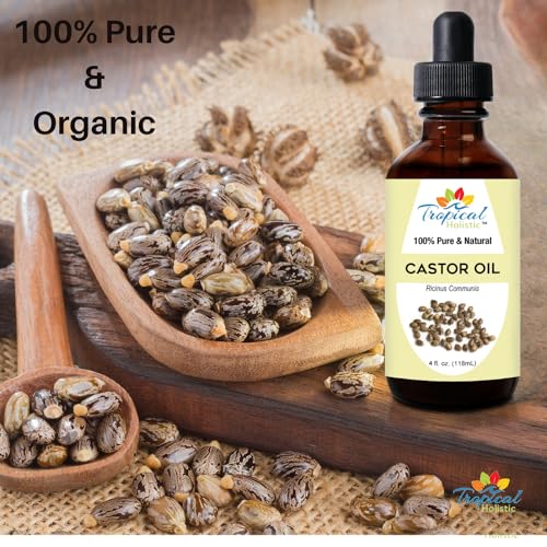 Tropical Holistic Olive Oil and Castor Oil Combo Set- Organic Carrier Mixing Oil for Skin, Hair for Dry Hair & Skin Moisturizer, 4oz