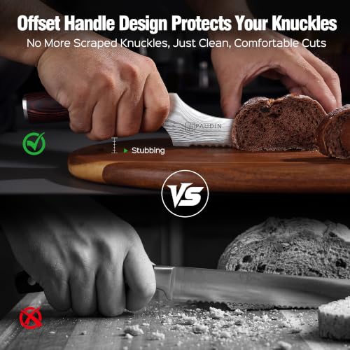 10-Inch Offset Sourdough Bread Knife with Serrated Blade & Gift Box
