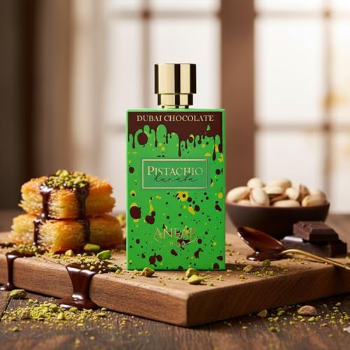 Unisex Dubai Chocolate Perfume with Pistachio, Caramel & Gourmand Notes 2.7 Fl Oz