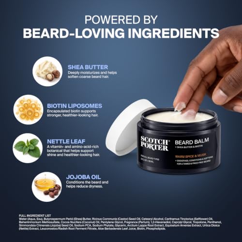 Scotch Porter Conditioning Beard Balm for Men 2-Pack - Softening & Growth Support