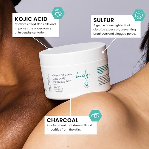 Even Tone Body Cleansing Bar with Exfoliating Sponge – Improves Skin Tone & Texture