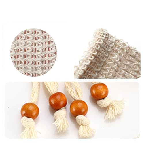 Natural Sisal Soap Saver Bag for Soap Bar Organic Soap Pouch for Exfoliating Lathers and Air Dry Soap Bar Shower Soap Saver Bag (8 Pcs)