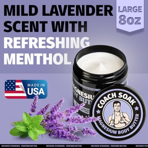 Coach Soak Nighttime Magnesium Body Butter 8 oz Lavender - Relax & Hydrate