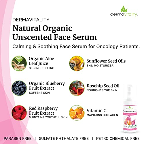 Unscented Face Moisturizer for Chemo Patients - Organic Hydrating Serum 1oz