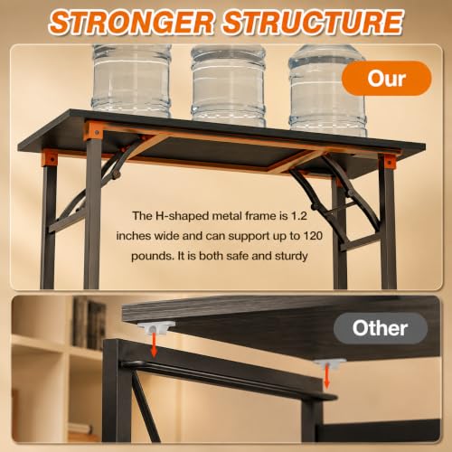 43.3-Inch Foldable Computer Desk - No Assembly Dark Oak Portable Office Table Variation of THIS listing
