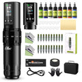 Filter Tattoo Machine Kit with 7 Stroke Settings, 1600mAh Battery & 20 Needles