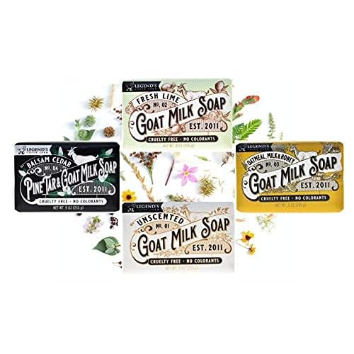 Legend's Creek Farm Goat Milk Soap - Triple Milled Moisturizing Bar for Hands and Body - 9 Oz Creamy Lather, Nourishing, Natural Soap for Sensitive Skin (Assorted Bundle)