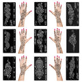 Henna Tattoo Stencils kit,Temporary Tattoos Stencils Reusable Henna Tattoo kit for Hand Forearm Airbrush Tattooing Template, Indian Temporary Tattoo Stickers