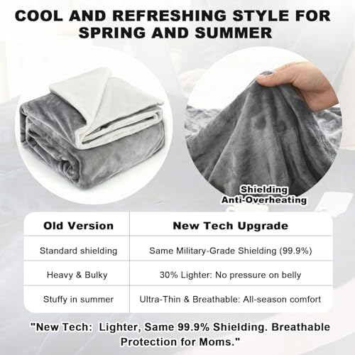 Preboun Faraday Blanket Flannel Grey 108 x 87 Inch EMF Protection Throw