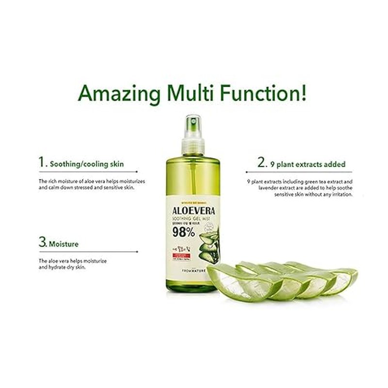 Aloe Vera 98% "Moisture Soothing Gel Mist - 13.5 fl oz. (400 ml) for FROMNATURE