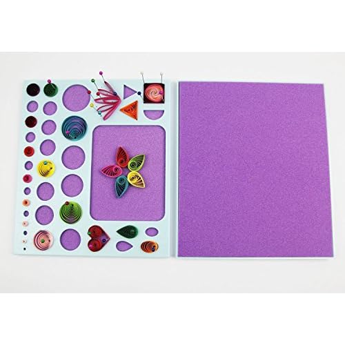 YURROAD 3 in 1 Paper Quilling Template Board with Pins Quilling Knitting Board Cork Shape Mold DIY Tool
