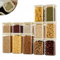 12-Pack Square Glass Food Storage Containers with Glass Lids - 24oz, 40oz, 53oz - Kitchen Pantry Organization