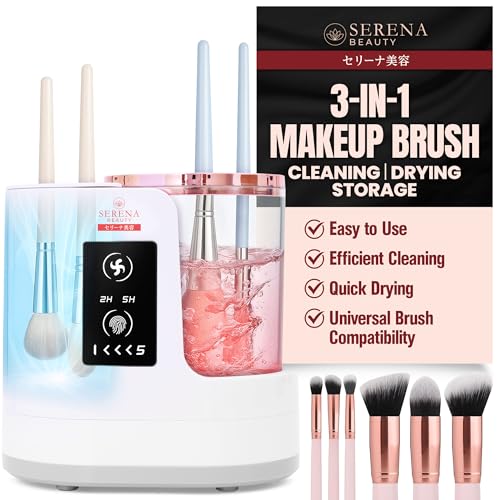 Serena Beauty 3-in-1 Electric Makeup Brush Cleaner & Dryer - Portable USB Device