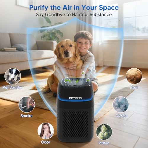 Small Air Purifier for Bedroom Up to 1250 ft² with HEPA Filter & Aromatherapy