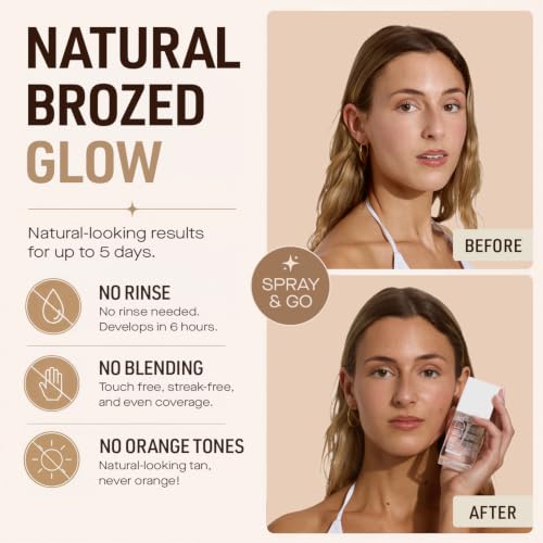Nuda CloudMist Self Tanner Mist - Medium to Dark Skin, Hydrating & Clear