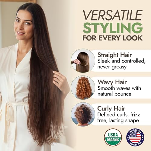 Nature's Brands Organic Hair Gel 16 Fl Oz - No Toxic Synthetic Chemicals