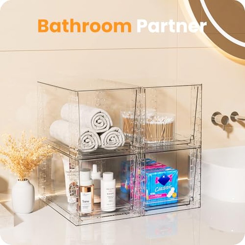 A-LuGei ¡¼????????¡½ Acrylic Stackable Drawers, 11.8" L Makeup Organizer, Bathroom Organizer and Storage, Under Sink Organizer, Plastic Storage Bins