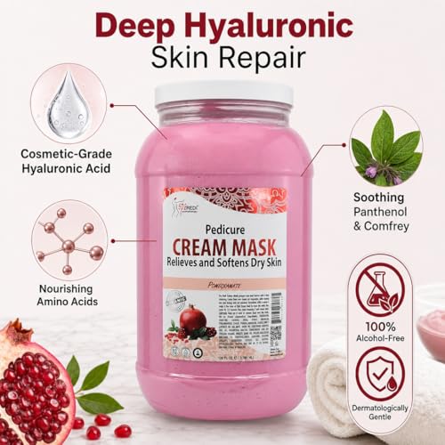 SPA REDI Deep Moisturizing Body & Foot Cream Mask 128oz with Hyaluronic Acid