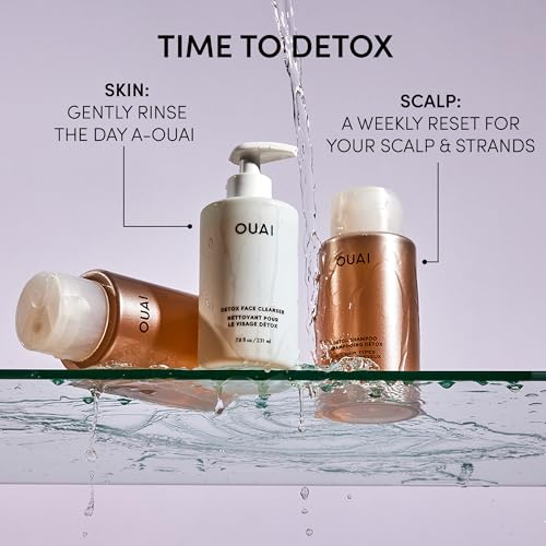 OUAI Detox Facial Cleanser 7.8 fl oz Pack of 2 – Glycolic Acid + Niacinamide & PHA Deep Cleansing