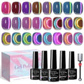 Magnetic Nail Polish Gel Set - 12 Vibrant Cat Eye Colors with Magnet for Mesmerizing 3D Effects