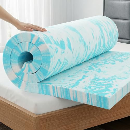 OLIXIS Blue King 4-Inch Gel-Infused Memory Foam Mattress Topper