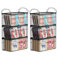 Black Freezer Organizer Bins 6 Pack for 5/7 Cu.FT Deep Freezer