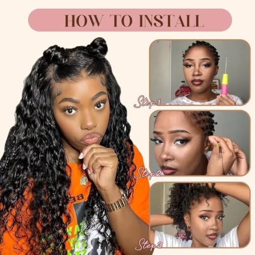 Shoobidoo 1B Color Feather Crochet Hair - 18 Inch, 100 Strands, Deep Wave, Pre-Separated Synthetic Extensions