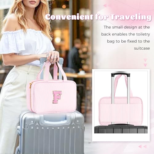 Pink Personalized Toiletry & Makeup Bag Set for Teen Girls - Fystdtote