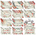 30Pcs Inspirational Quotes Makeup Bag Canvas Cosmetic Bags Encouragement Travel Toiletry Pouch Thanksgiving Appreciation Gifts for Women Valentine's Day Mother¡¯s Day Wedding