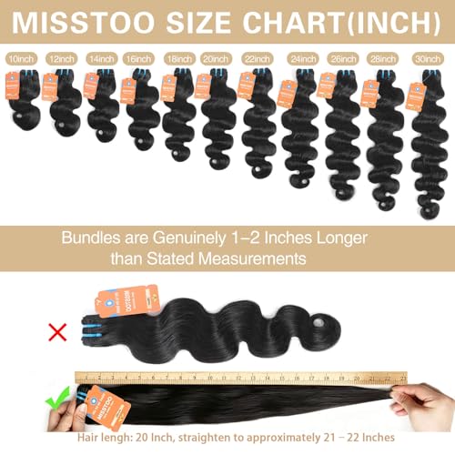 Natural Color 18 Inch Cambodian Body Wave Human Hair Bundles - Misstoo