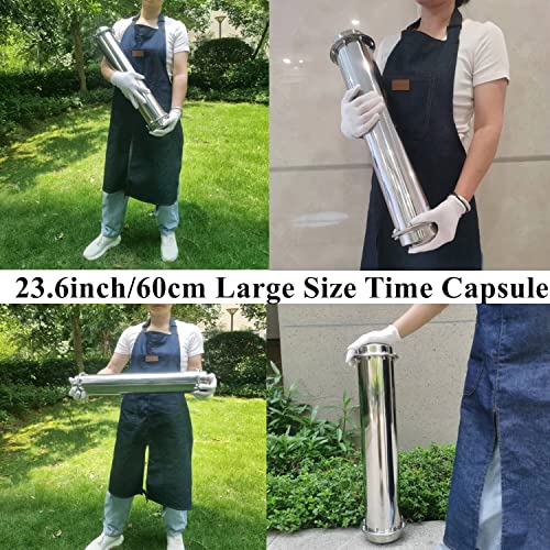 Large Stainless Steel Time Capsule Container 23.6 Inch Waterproof Lock Box