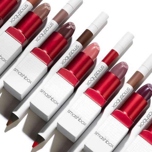 Smashbox Be Legendary Prime & Plush Lipstick - 01-Level Up Nude Pink, 0.11 oz, Moisturizing Peptide & Ceramide Formula, Primer-Infused