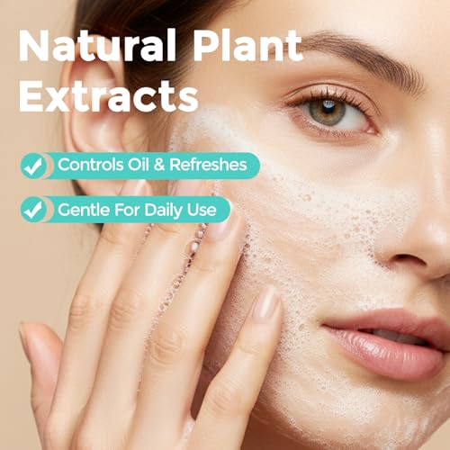 matern'ella Cleansing Gel Oil-control Mild Facial Cleanser, Plant Extract Hydrating Daily Use Face Wash for Women & Men Safe For Sensitive Skin, no Stripping 13.4 Oz
