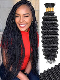 Deep Wave Human Braiding Hair for Boho Braids - 1B / 18 Inch