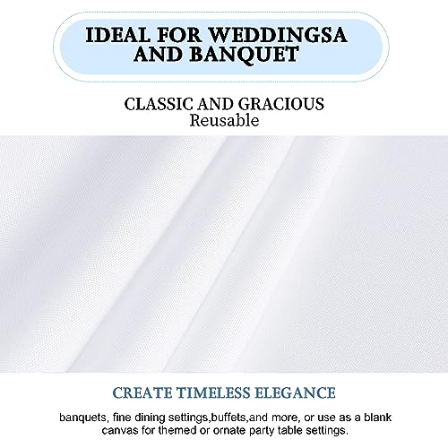 FINDYOU 12 Pack White Polyester Tablecloth 60 x 102 Inch for 6ft Rectangular Tables
