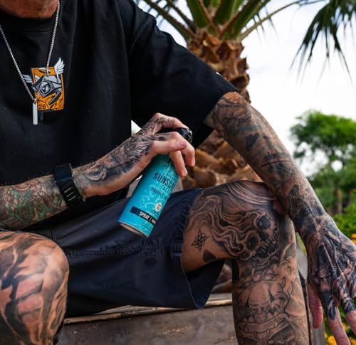 INK-EEZE Tattoo Sunscreen Spray SPF 50 - Clear, Reef Friendly, Vegan 6oz