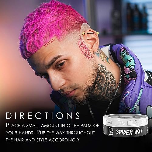 L3 Spider Wax for Men - 5 oz Strong Hold Fiber Textured Hair Wax - Pack of 4