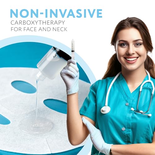 Name Skin Care Korean Carboxy CO2 Therapy Face & Neck Mask Set of 5 - Hydrating Oxygen Carboxytherapy Skincare Sheet Masks - Moisturizing Anti Aging Pore Tightening Brightening Facial Treatment Gel