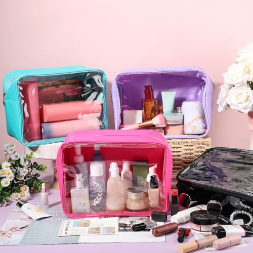 Large Nylon Makeup Bag Set – 4-Piece Clear Cosmetic Organizer for Travel & Gifts