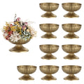 NUPTIO 5.4-inch Gold Compote Vase Set of 10 - Rustic Centerpieces for Weddings & Home Decor