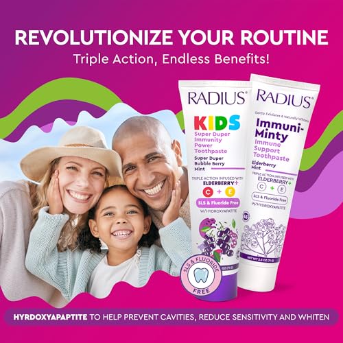 Kids Immunity Boost Toothpaste Bubble Berry Mint Pack of 3 - 2.5 Oz
