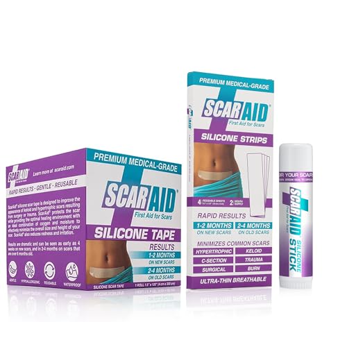 ScarAid Silicone Scar Gel Stick, Silicone Scar Gel Tape, & Silicone Scar Gel Strips
