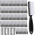Patelai 100 Pieces Black Handle Grip Nail Brushes for Cleaning Nails & Toes