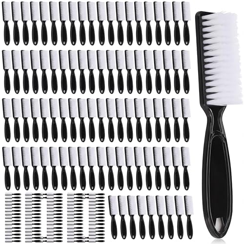 Patelai 100 Pieces Black Handle Grip Nail Brushes for Cleaning Nails & Toes