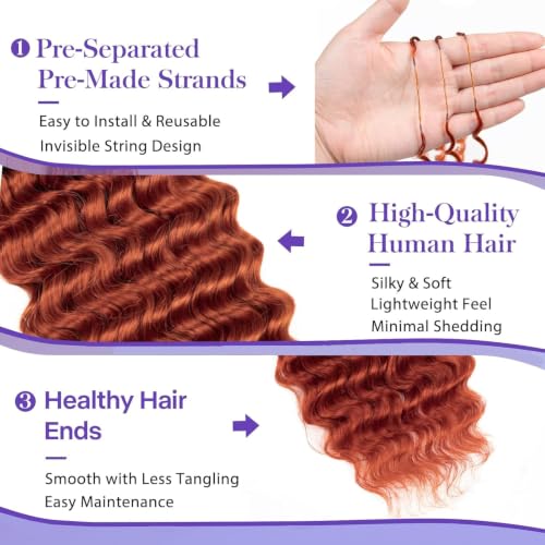 NIYALAA 18 Inch Miracle Knots Crochet Human Hair for Black Women 350#