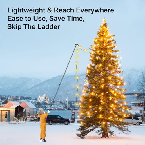 DOBEN 24FT Carbon Fiber Telescoping Christmas Light Hanging Pole – Lightweight & Durable