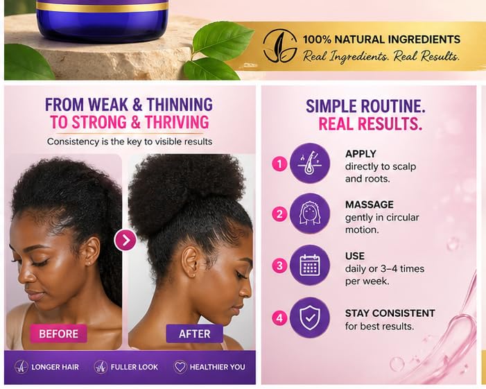 MAKOF BEAUTY Hair Growth Oil 34-in-1 Rapid Nourishing Scalp Treatment - 2 fl oz
