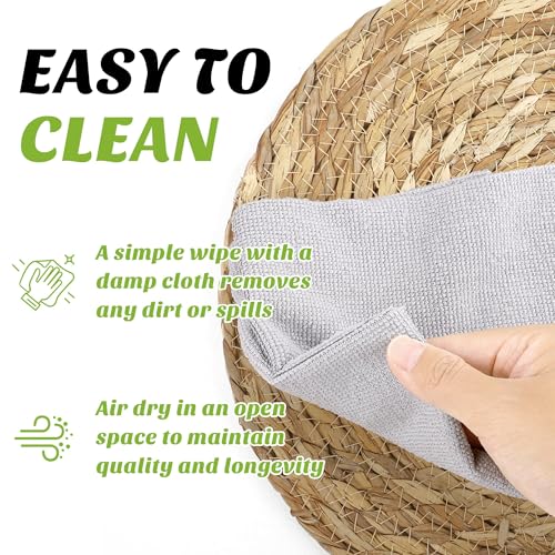 36 Pcs Round Woven Placemats 13.8 Inch Rattan Table Charger Plates - Natural Materials