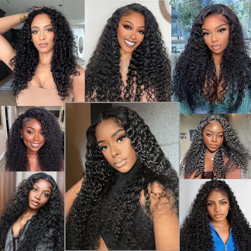 Celiarita Deep Wave Feather Crochet Human Hair Extensions 16 Inch 100g - Natural Color 80 Strands Boho Bundles for Black Women